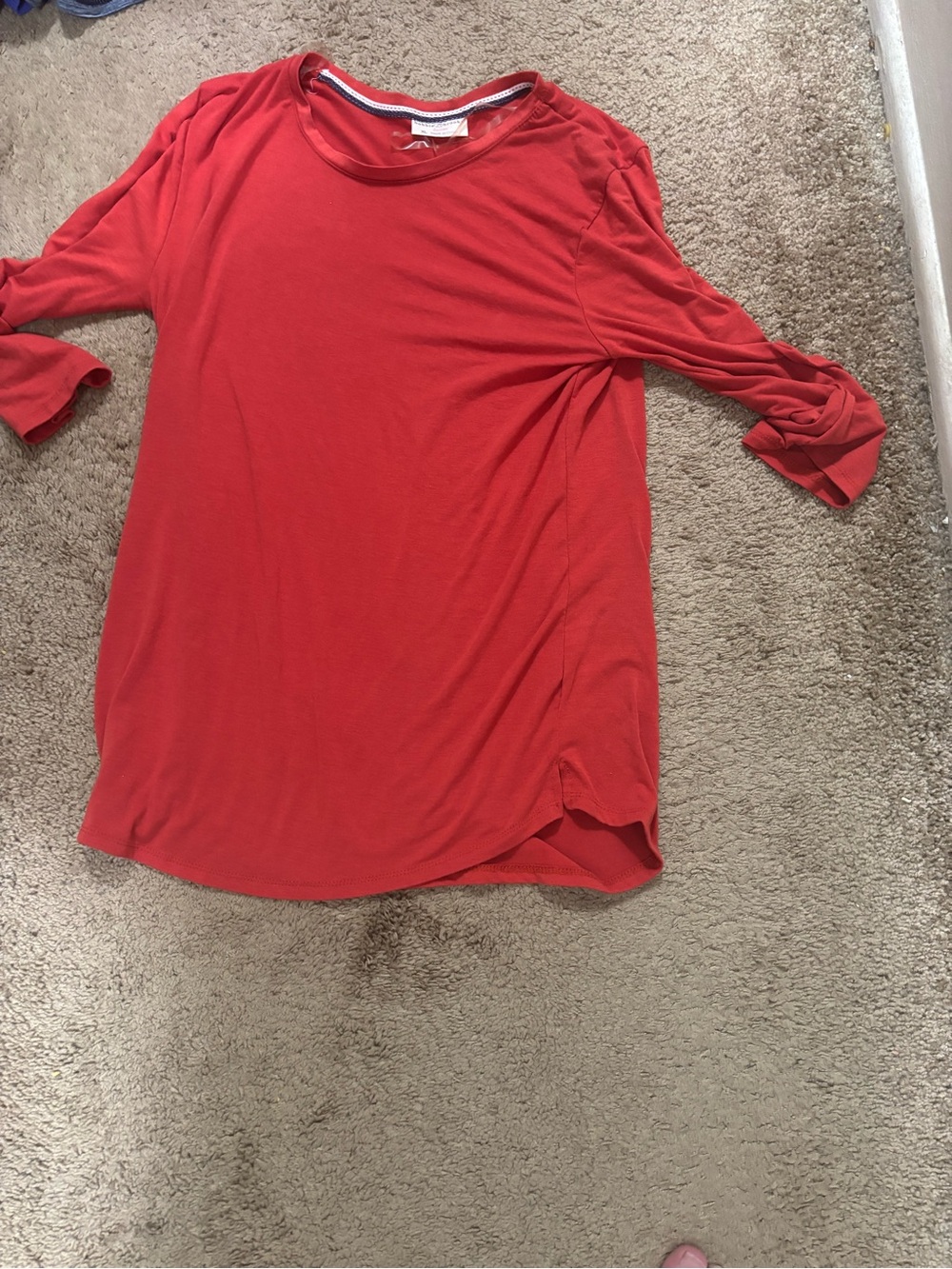 Bobbie Brooks Red 3/4 Sleeve Crewneck Tee